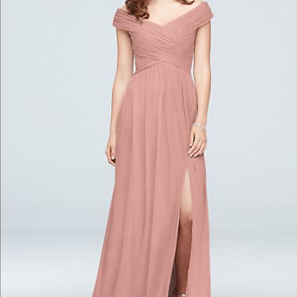 Davids Bridal, off the shoulder. Color ballet